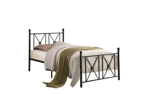 Mardelle Black Full Metal Platform Bed