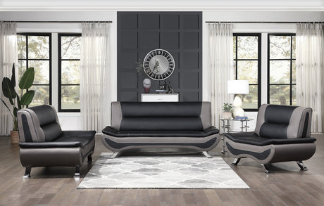 Veloce Black/Gray Faux Leather Chair