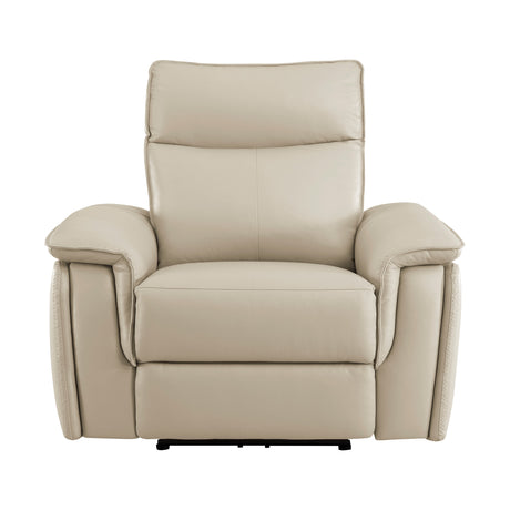 Maroni Taupe Leather Power Reclining Chair
