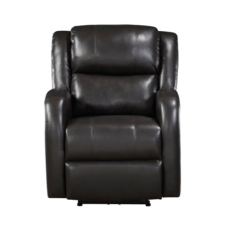 Foxcroft Brown Faux Leather Power Reclining Chair