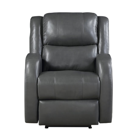 Foxcroft Gray Faux Leather Power Reclining Chair
