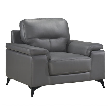 Mischa Dark Gray Top-Grain Leather Chair