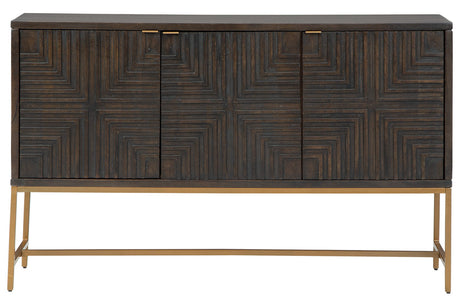 Elinmore Brown/Gold Finish Accent Cabinet