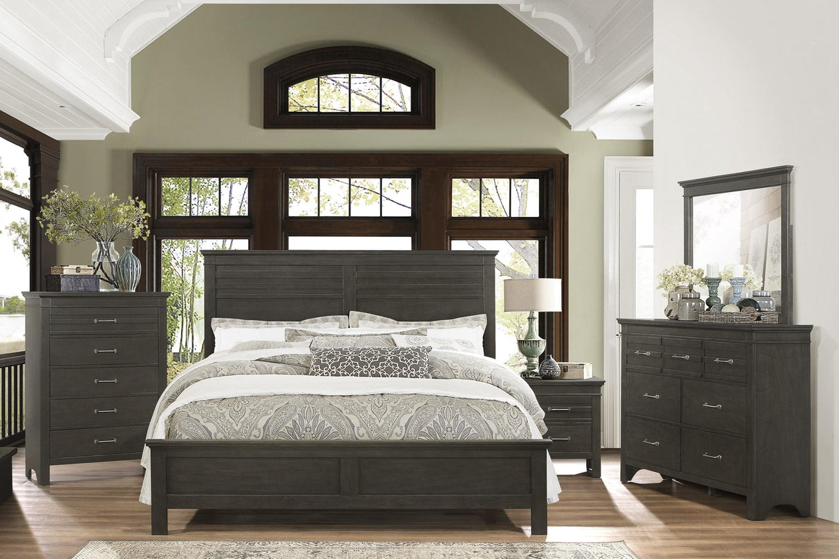 Blaire Farm Charcoal Gray Queen Panel Bed by Homelegance at Eve Furniture