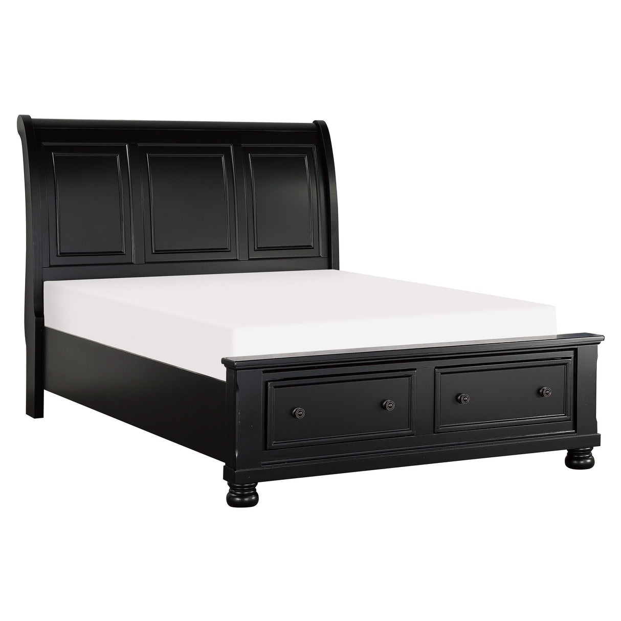 Laurelin Black Queen Sleigh Storage Platform Bed by Homelegance at Eve Furniture