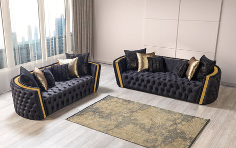 Black chesterfield sofa velvet