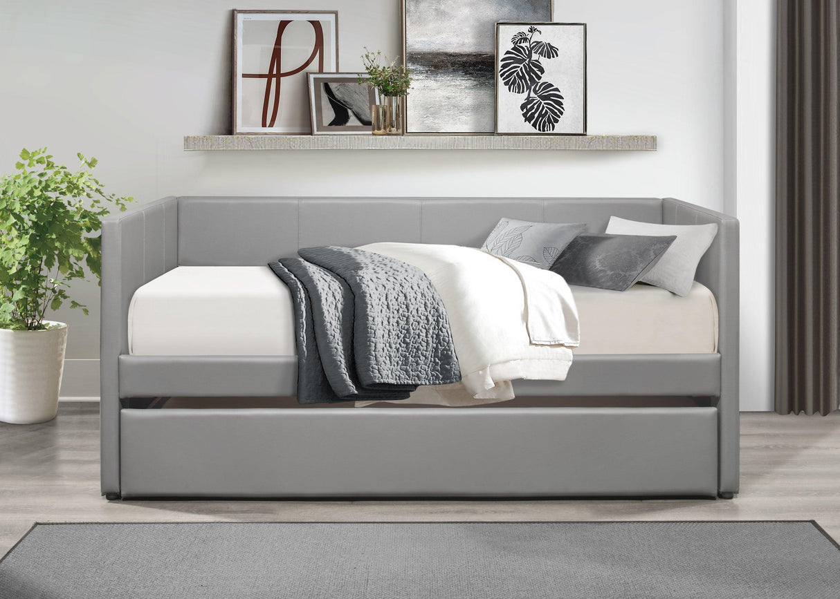 Adra Gray Twin Daybed with Trundle by Homelegance at Eve Furniture