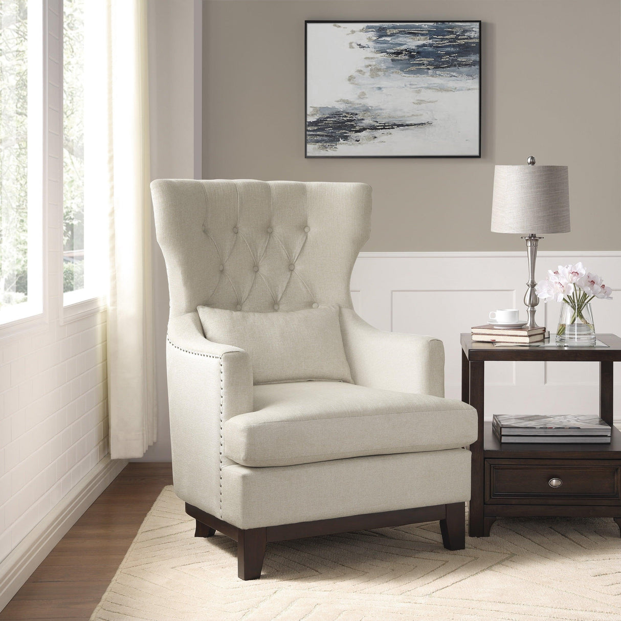 Adriano Beige Accent Chair by Homelegance at Eve Furniture
