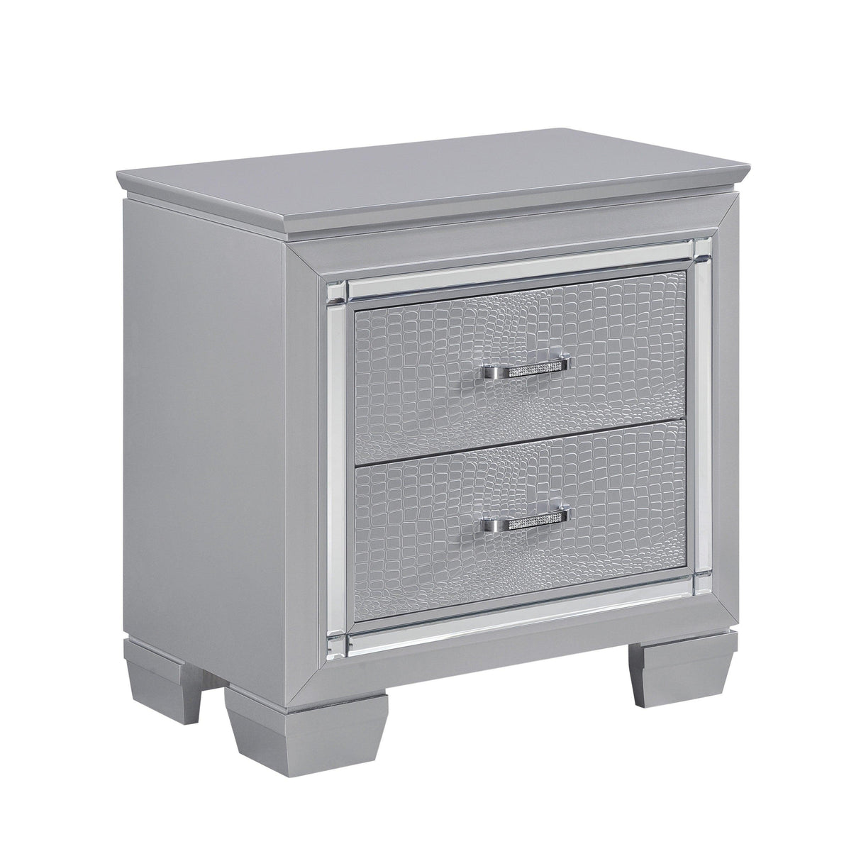 Allura Silver Nightstand by Homelegance at Eve Furniture