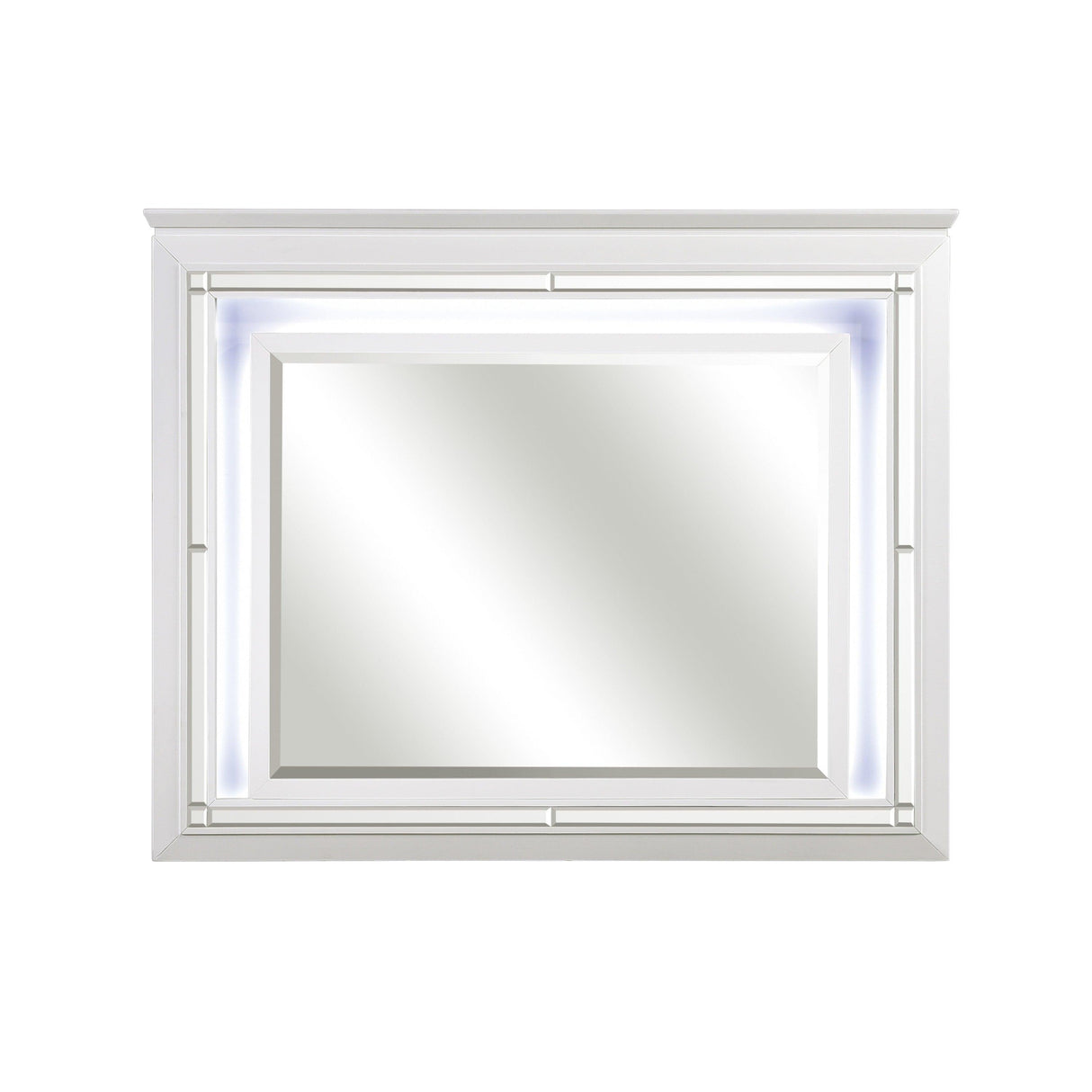 Allura White Mirror (Mirror Only) by Homelegance at Eve Furniture