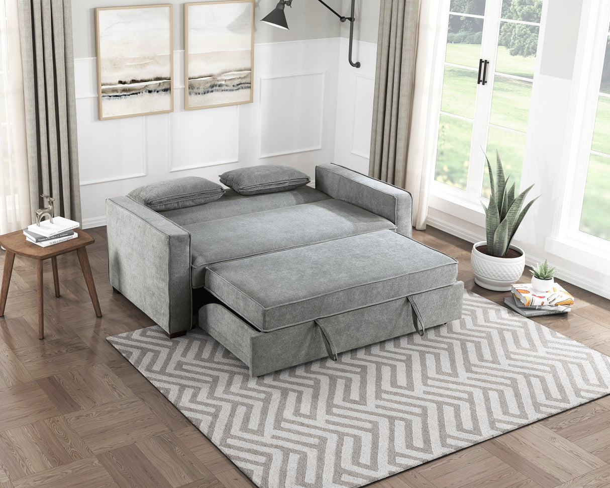 Alta Gray Convertible Studio Sofa with Pull-out Bed by Homelegance at Eve Furniture