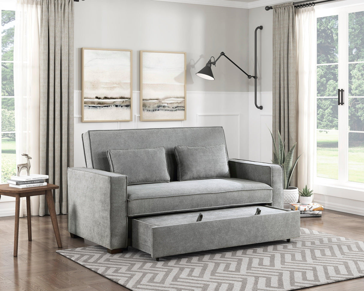 Alta Gray Convertible Studio Sofa with Pull-out Bed by Homelegance at Eve Furniture
