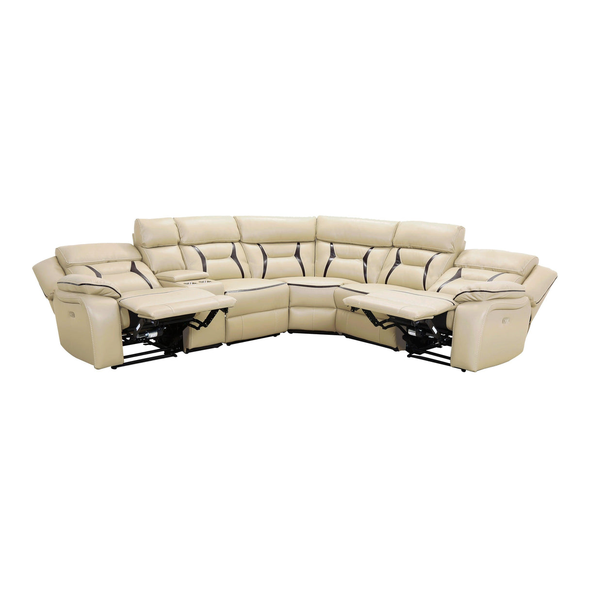 Amite Beige 6-Piece Modular Power Reclining Sectional by Homelegance at Eve Furniture