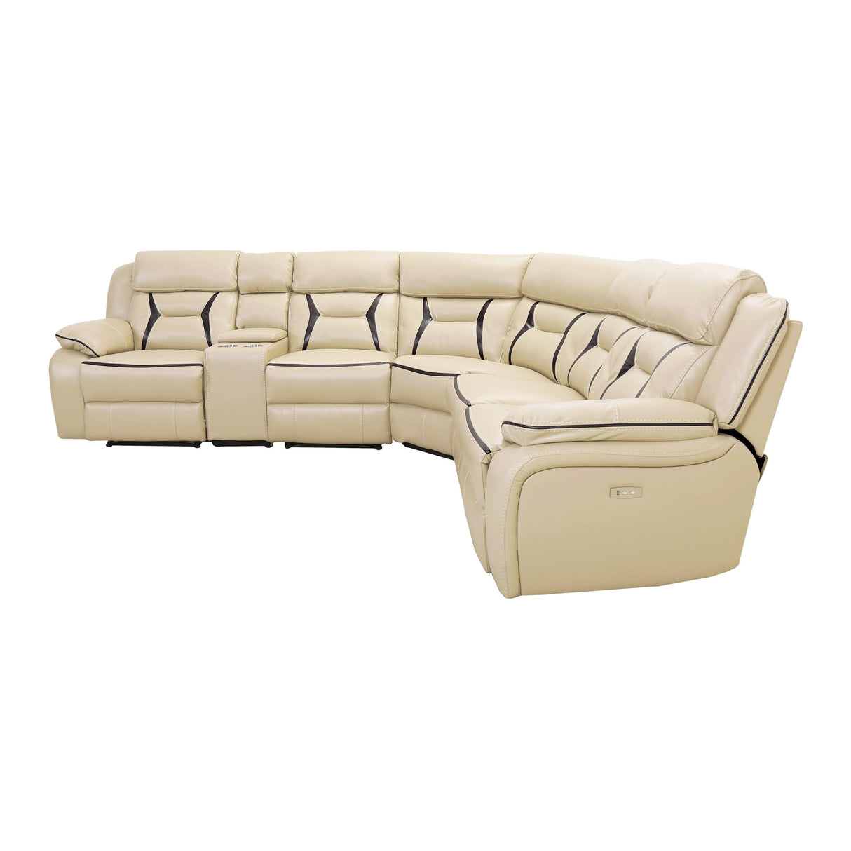 Amite Beige 6-Piece Modular Power Reclining Sectional by Homelegance at Eve Furniture