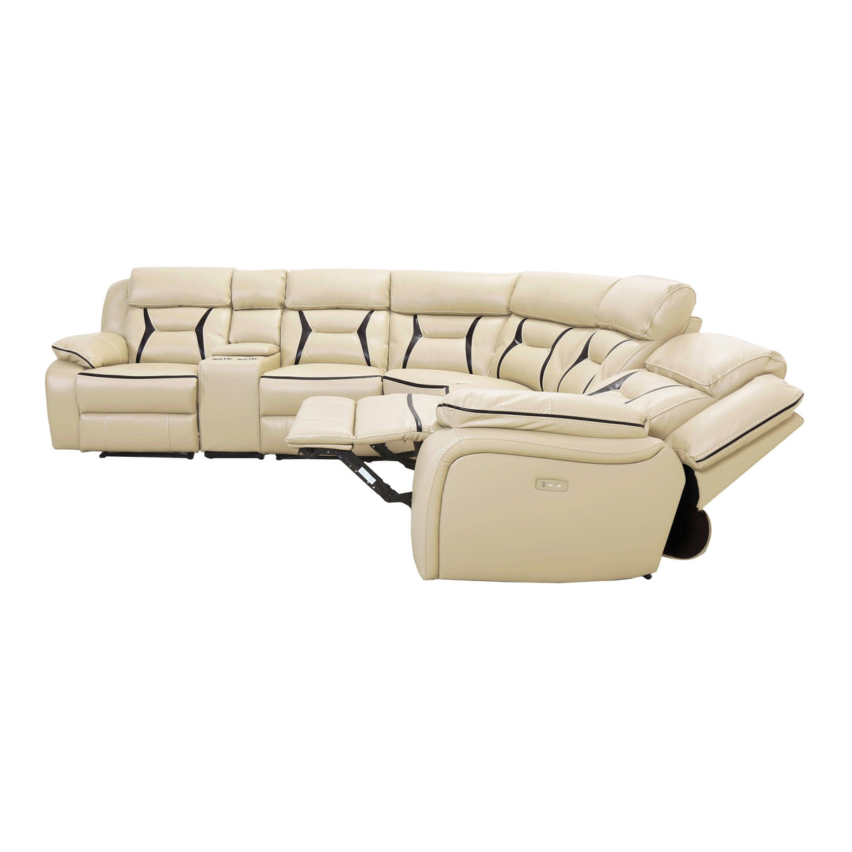 Amite Beige 6-Piece Modular Power Reclining Sectional by Homelegance at Eve Furniture