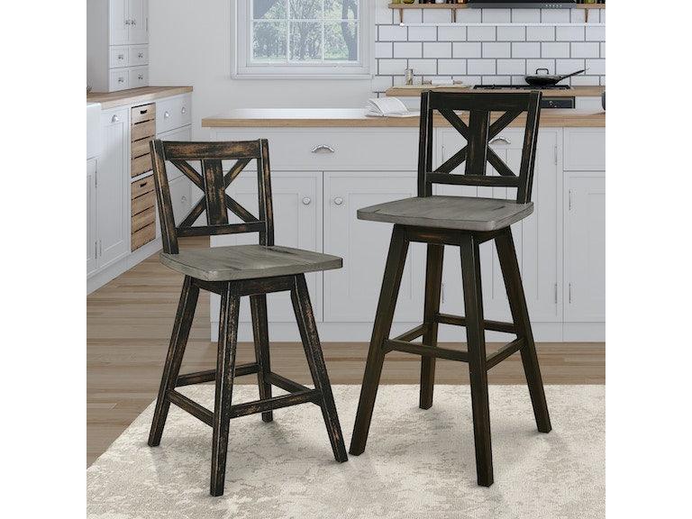 Amsonia Black Swivel Pub Counter Height Chairs, Set of 2 by Homelegance at Eve Furniture