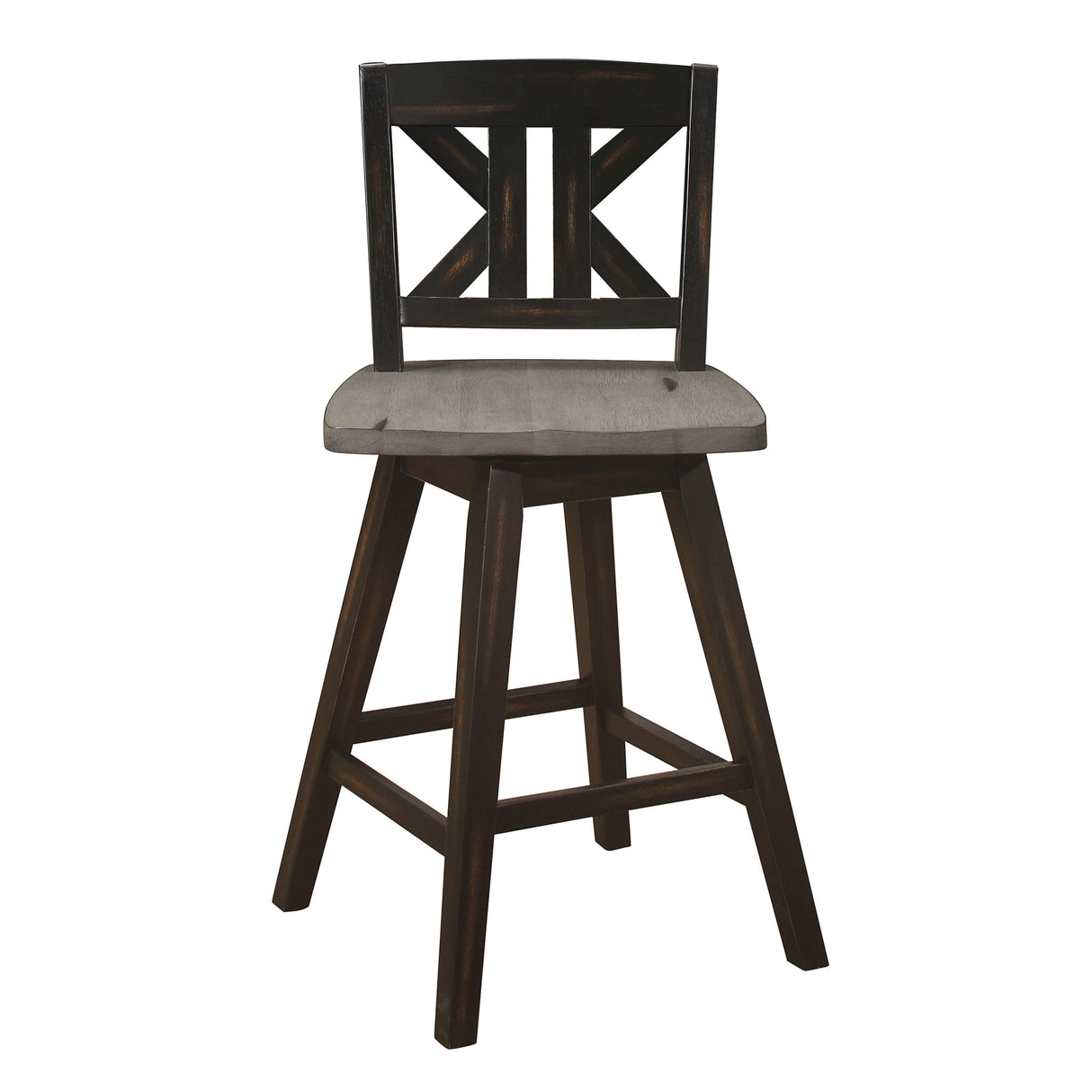 Amsonia Gray/Black Swivel Counter Height Chairs, Set of 2 by Homelegance at Eve Furniture