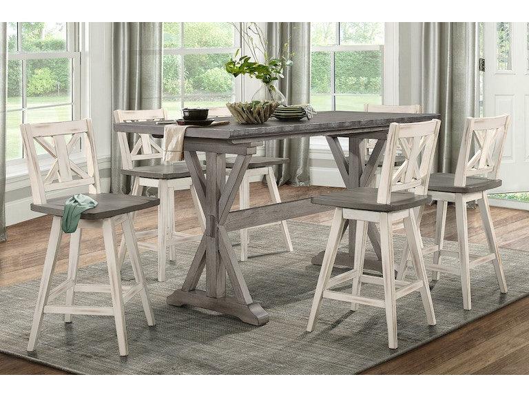 Amsonia Gray/White Swivel Counter Chair, Set of 2 by Homelegance at Eve Furniture