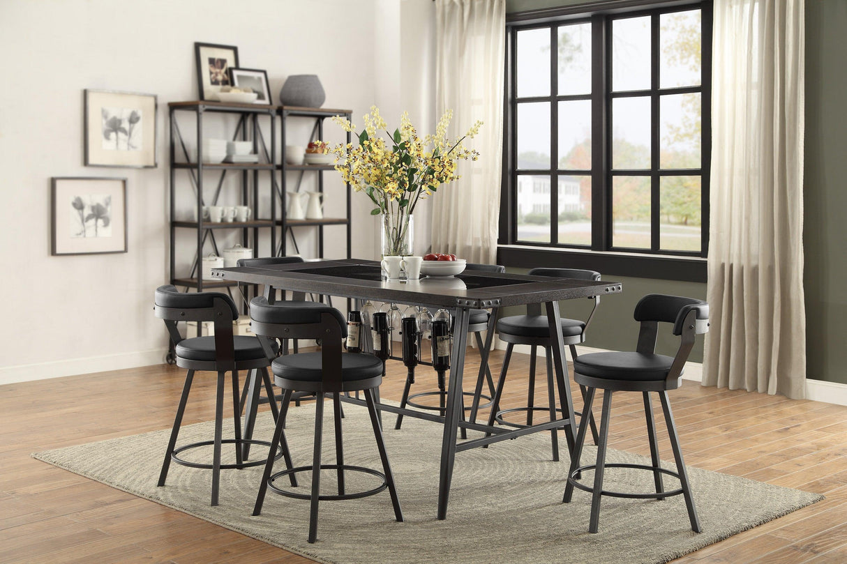 Appert Brown/Dark Gray Counter Height Table by Homelegance at Eve Furniture
