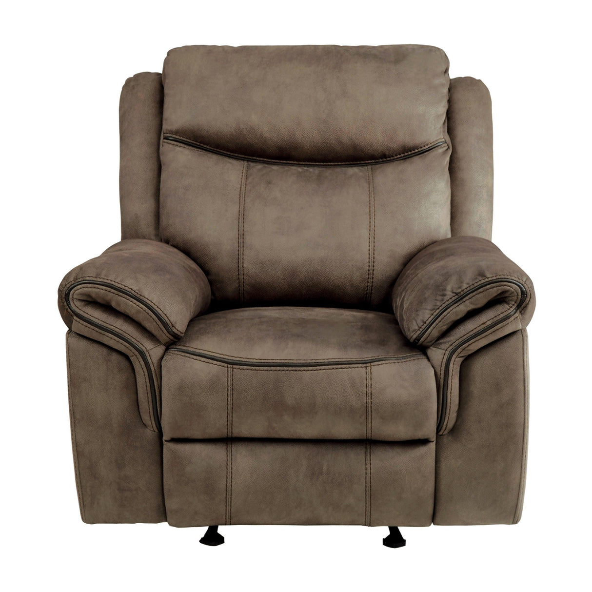 Aram Brown Fabric Glider Reclining Chair by Homelegance at Eve Furniture