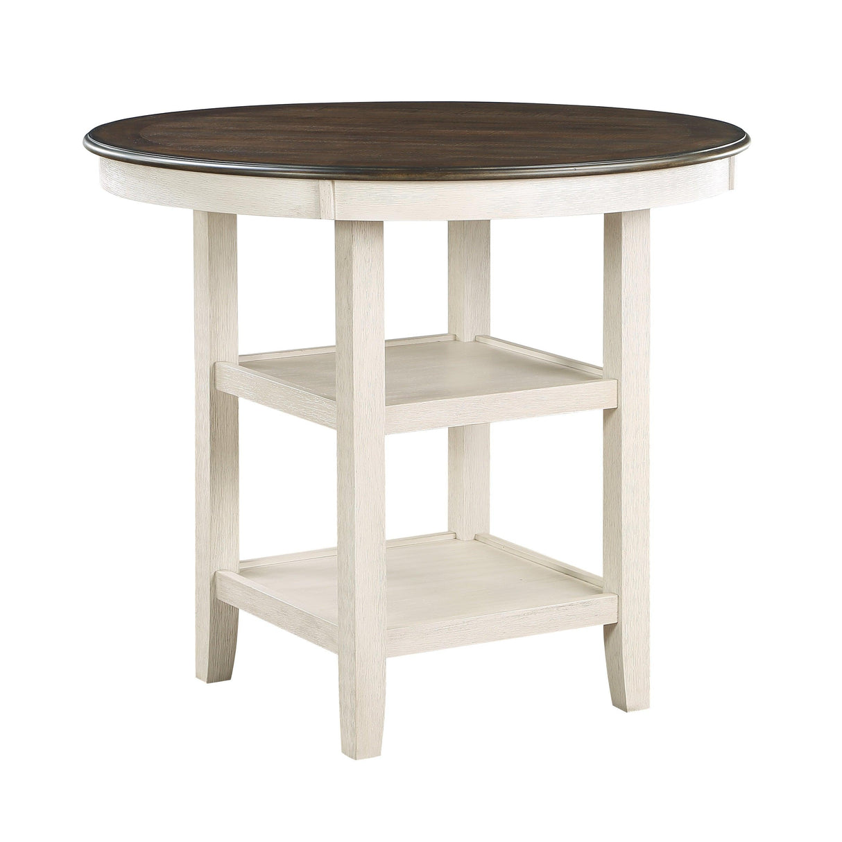 Asher Antique White/Brown Counter Height Table by Homelegance at Eve Furniture
