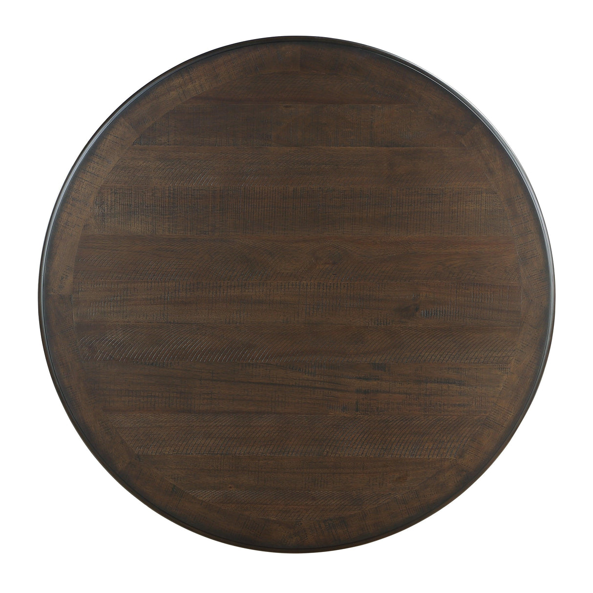 Asher Antique White/Brown Round Dining Table by Homelegance at Eve Furniture