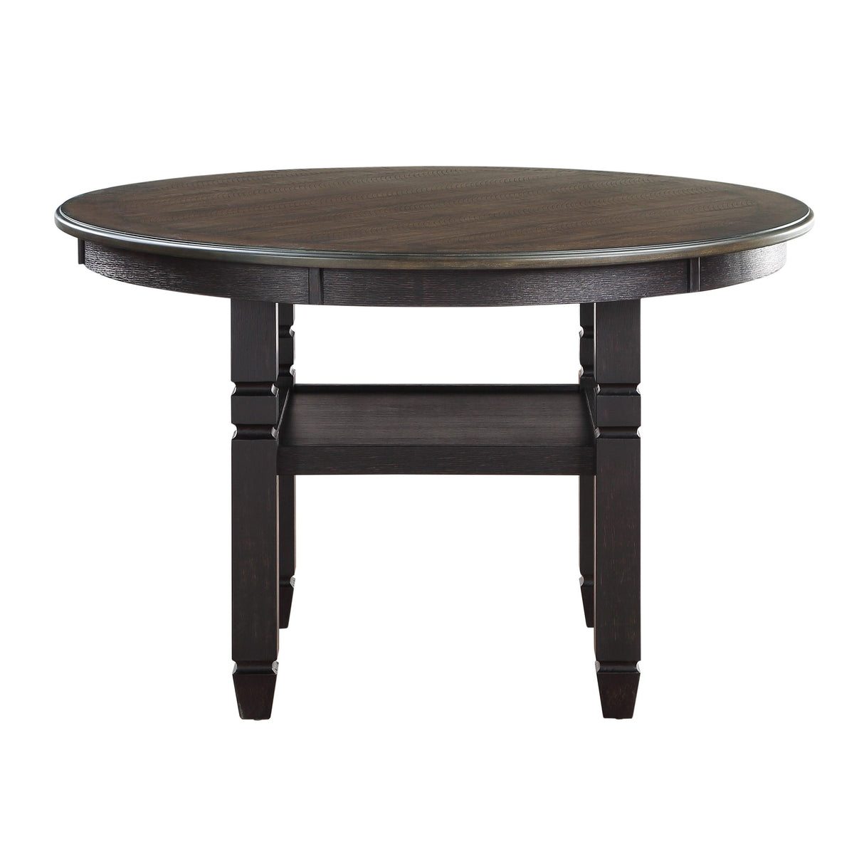 Asher Black/Brown Round Dining Table by Homelegance at Eve Furniture
