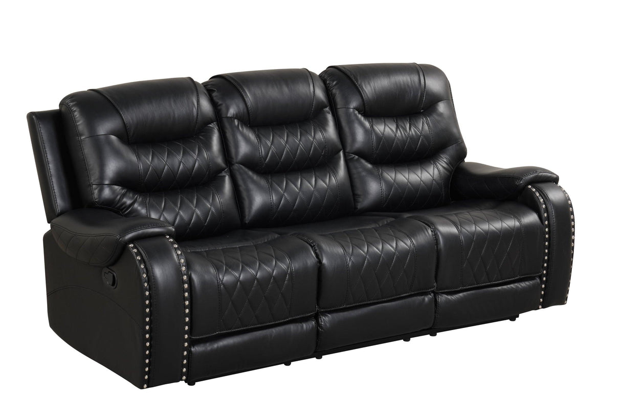 Ashley Black Oversized 3-Piece Leather Living Room Set by Happy Homes at Eve Furniture
