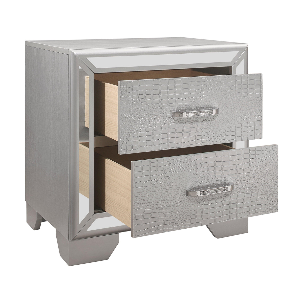 Aveline Silver Nightstand by Homelegance at Eve Furniture