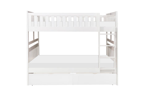 Galen White Full/Full Bunk Bed with Storage Boxes