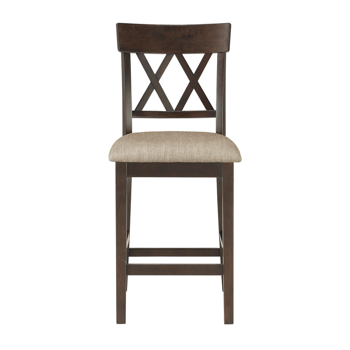Balin Dark Brown Counter Height Chair, Double X Back, Set of 2 by Homelegance at Eve Furniture