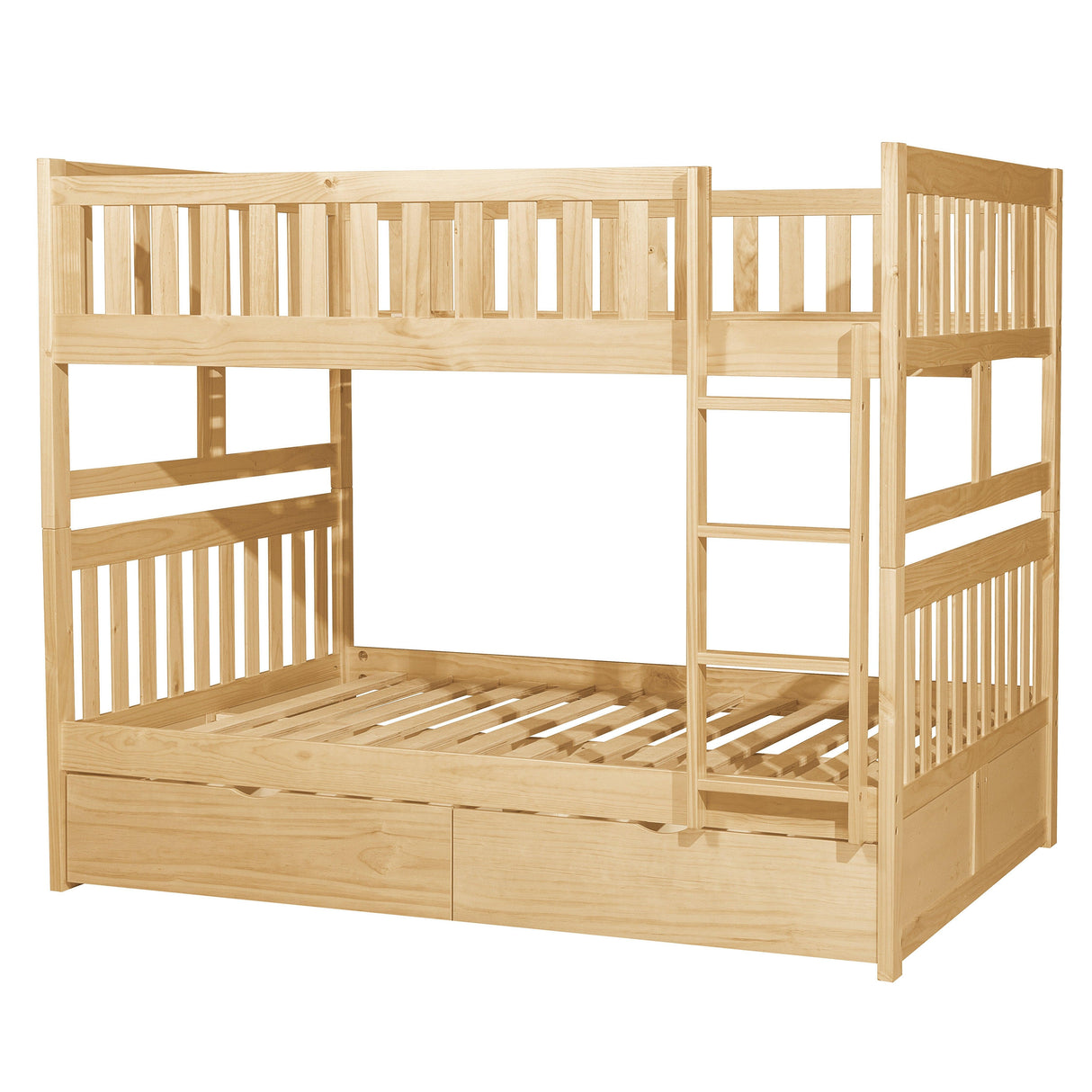 Bartly Pine Full/Full Bunk Bed with Storage Boxes by Homelegance at Eve Furniture