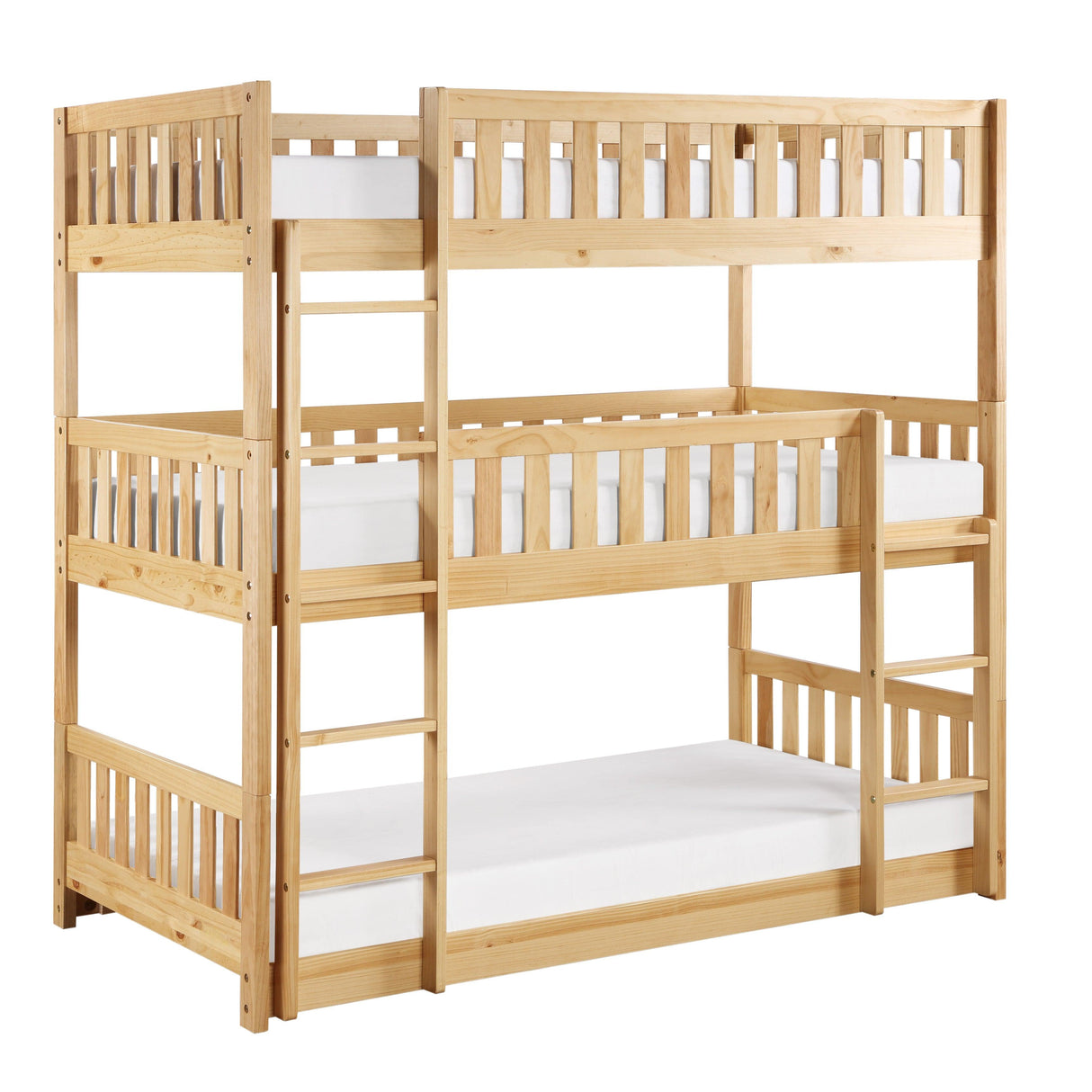Bartly Pine Triple Bunk Bed by Homelegance at Eve Furniture
