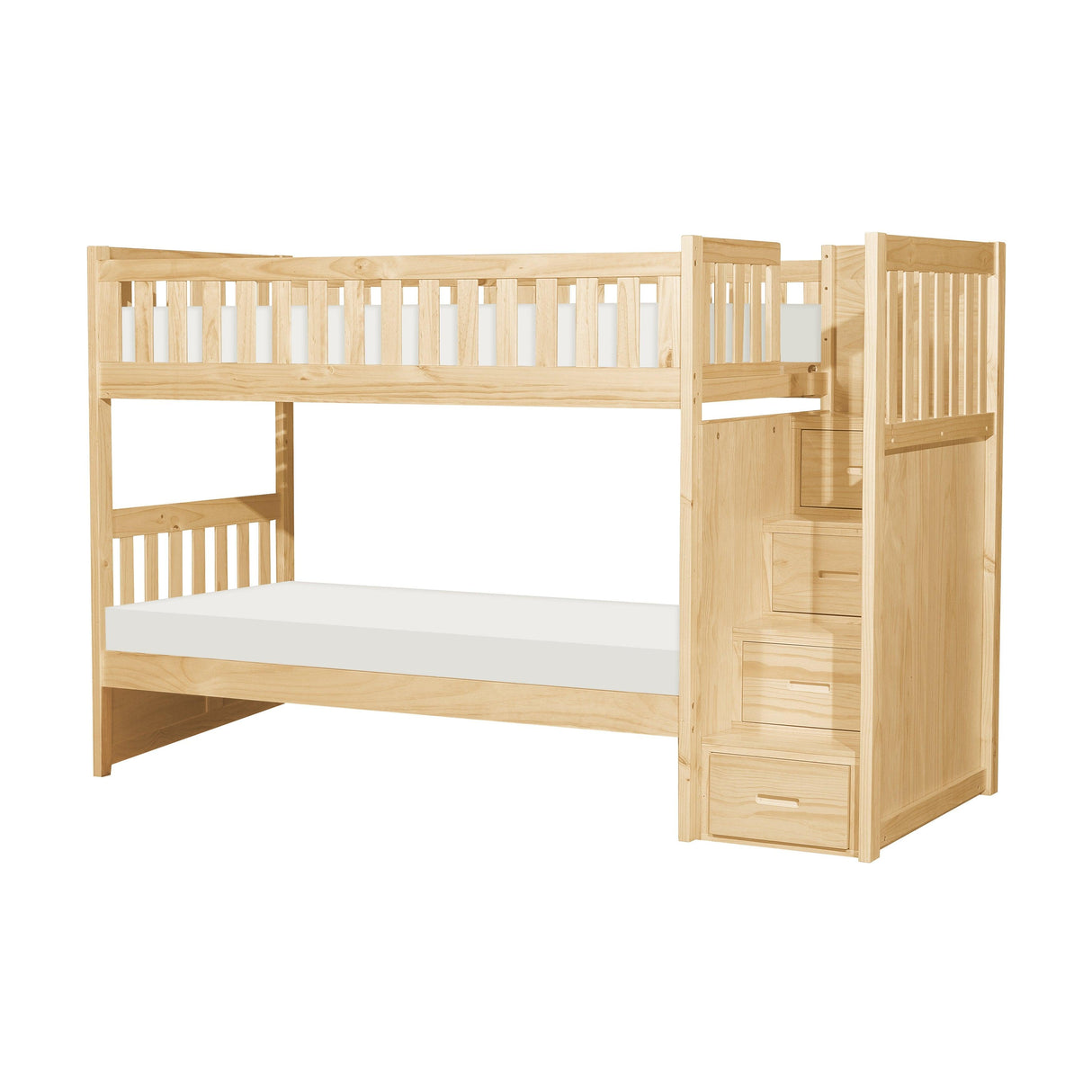 Bartly Pine Twin/Twin Step Bunk Bed by Homelegance at Eve Furniture