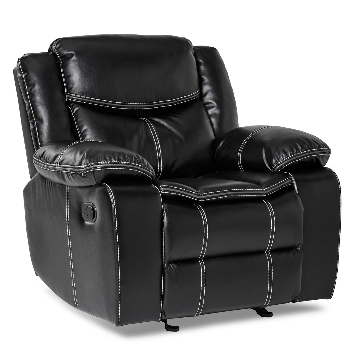 Bastrop Black Glider Reclining Chair by Homelegance at Eve Furniture