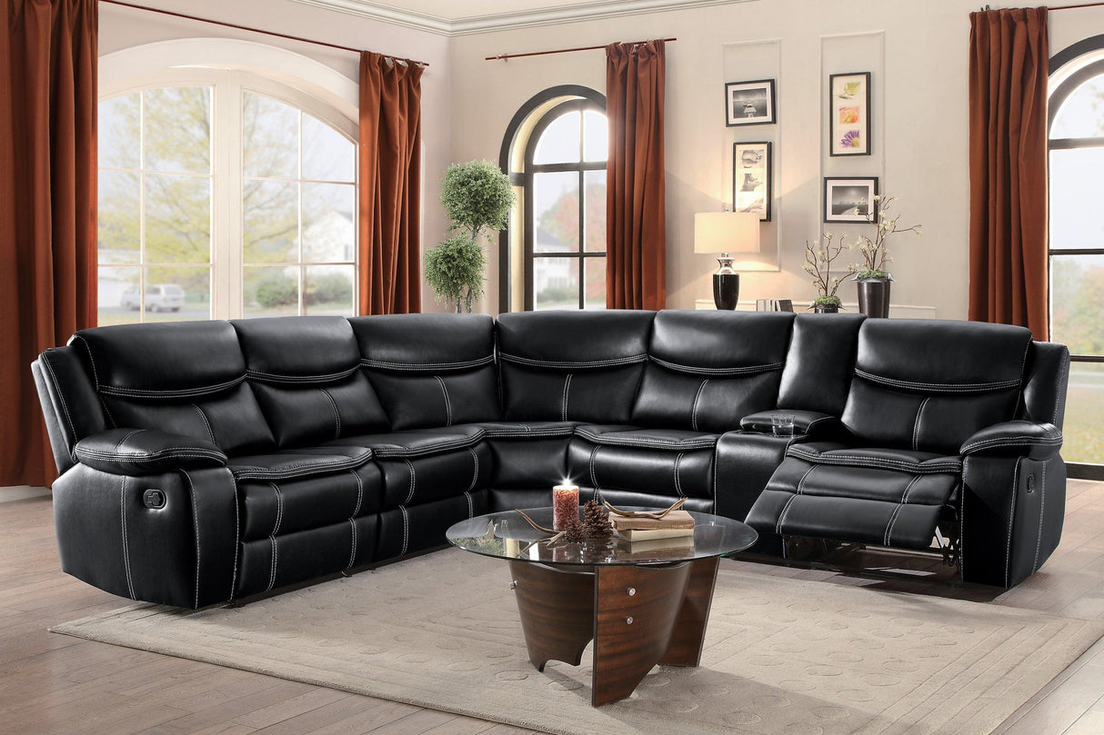 Bastrop Black Reclining LAF Sectional by Homelegance at Eve Furniture