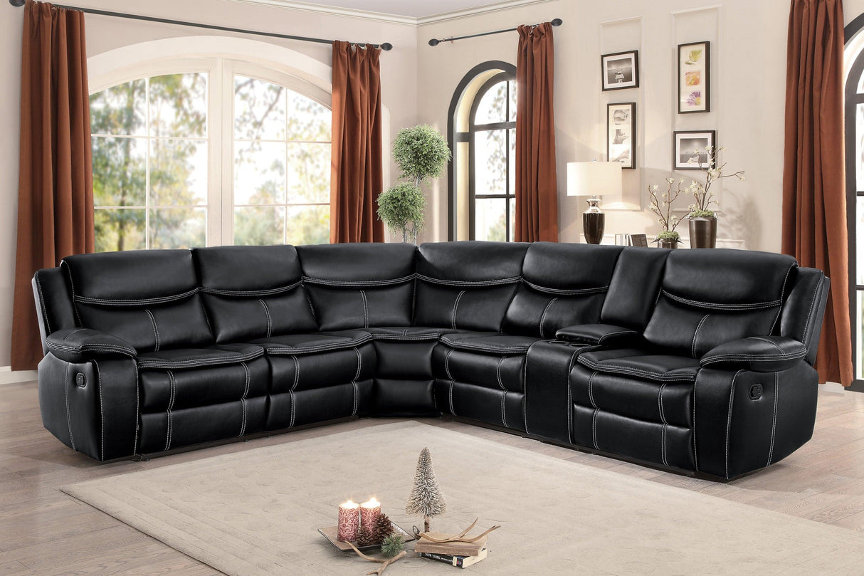 Bastrop Black Reclining LAF Sectional by Homelegance at Eve Furniture