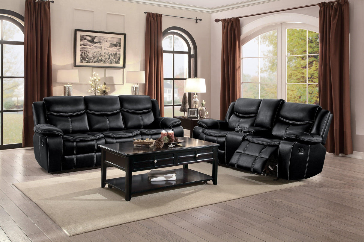 Bastrop Black Reclining Sofa by Homelegance at Eve Furniture