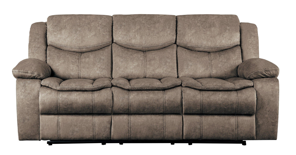 Bastrop Brown Fabric Double Reclining Sofa by Homelegance at Eve Furniture