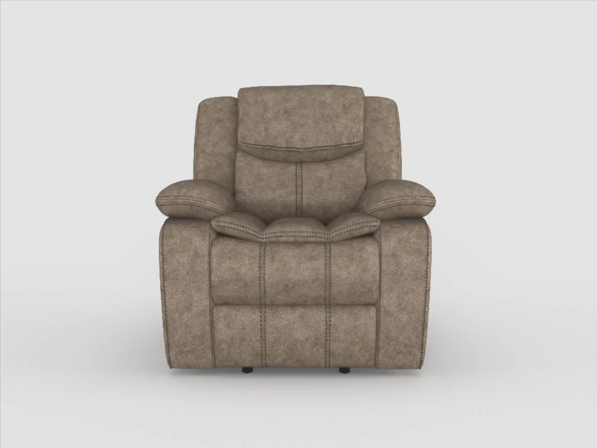 Bastrop Brown Fabric Glider Reclining Chair by Homelegance at Eve Furniture