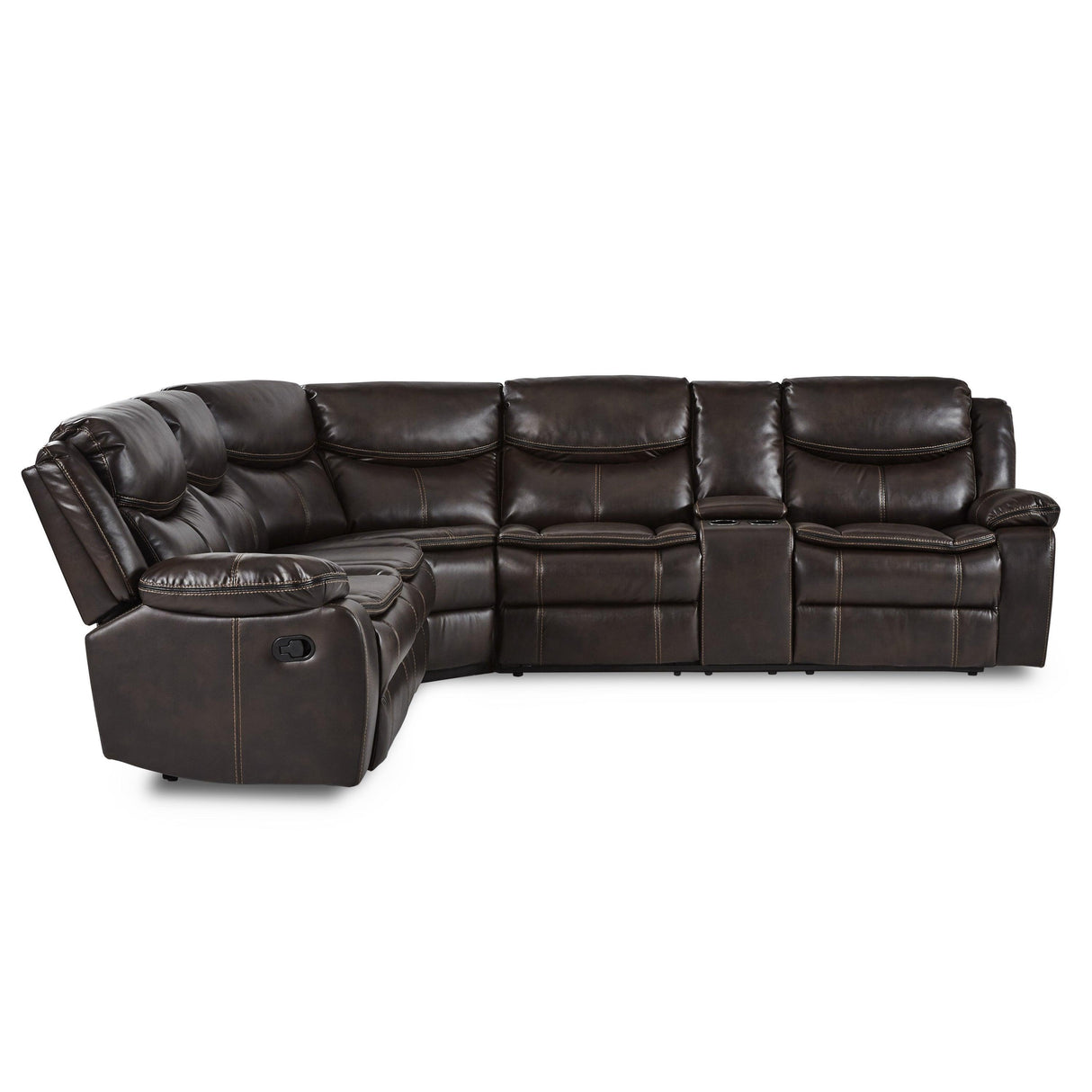 Bastrop Dark Brown 3-Piece Reclining Sectional by Homelegance at Eve Furniture
