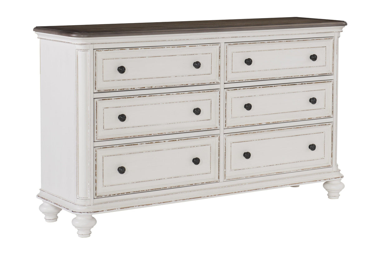 Baylesford Antique White Dresser by Homelegance at Eve Furniture
