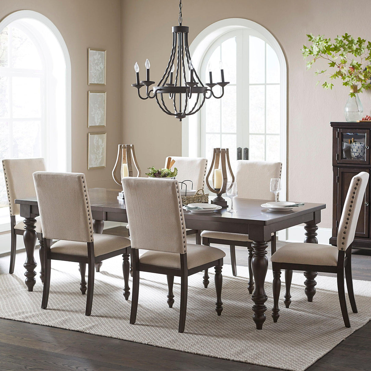 Begonia Grayish Brown Extendable Dining Table by Homelegance at Eve Furniture