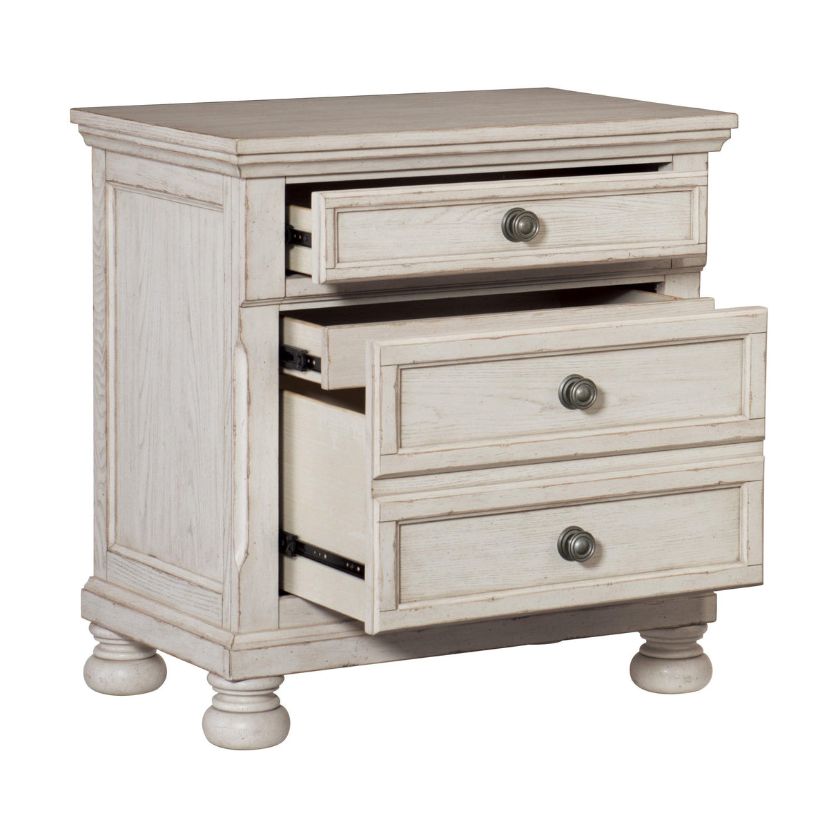 Bethel Wire Brushed White Nightstand by Homelegance at Eve Furniture