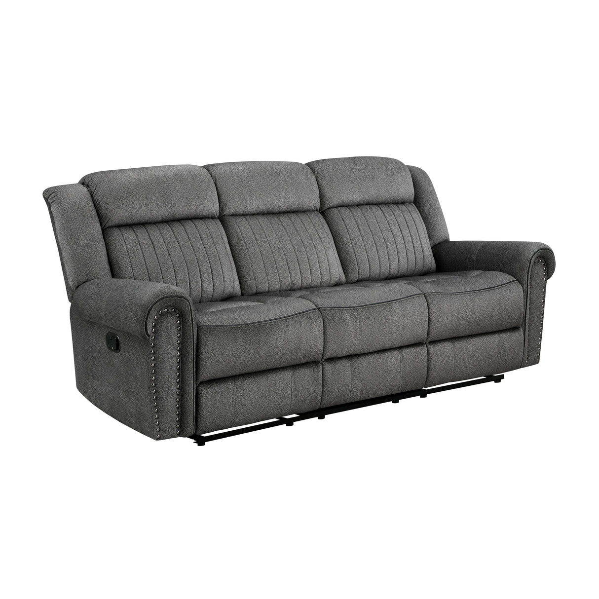 Brennen Charcoal Double Reclining Sofa by Homelegance at Eve Furniture