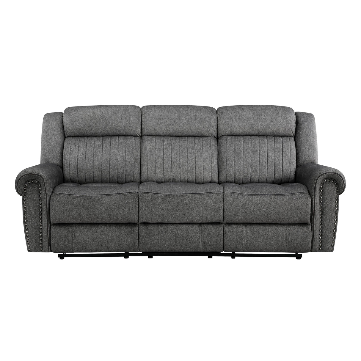 Brennen Charcoal Double Reclining Sofa by Homelegance at Eve Furniture
