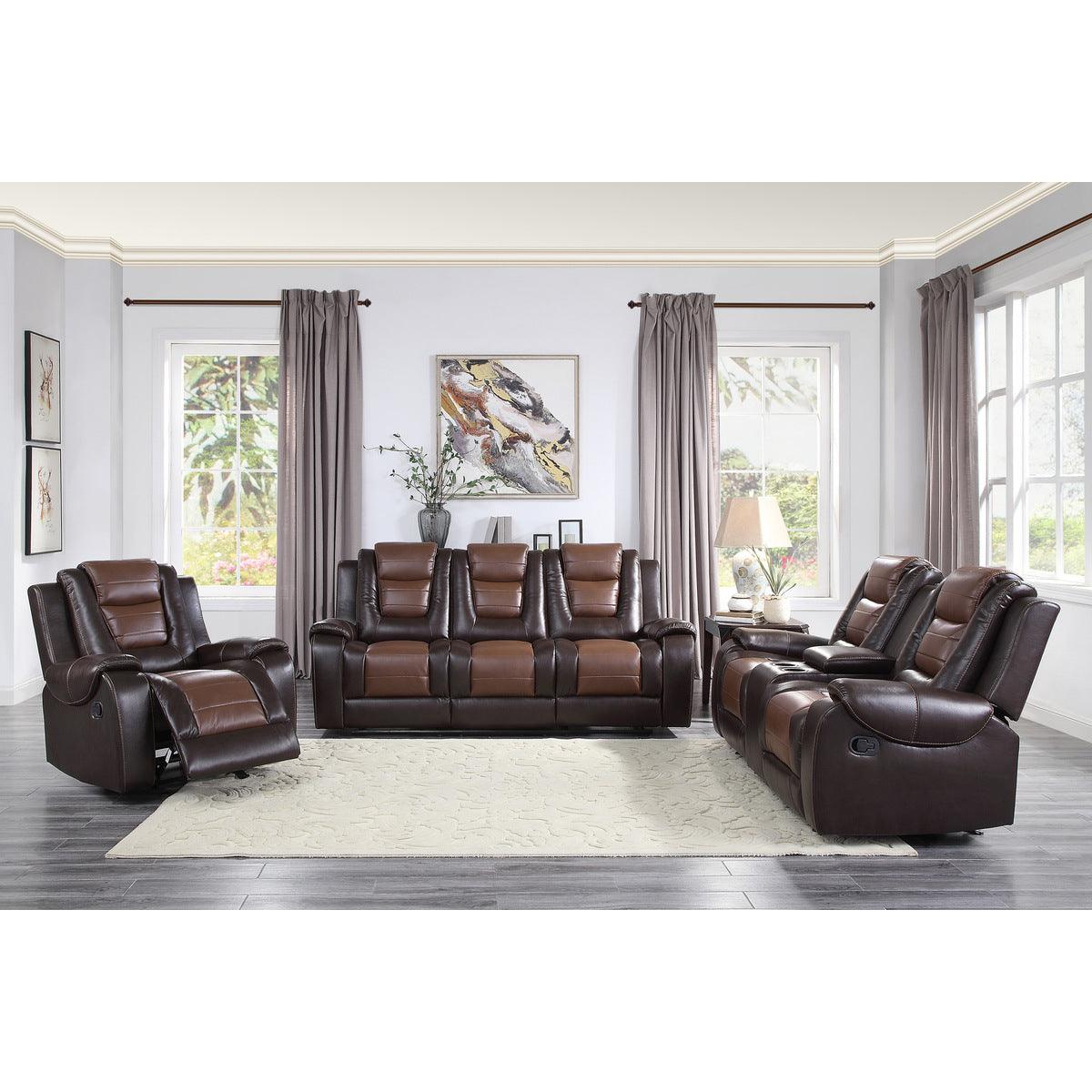 Briscoe Brown Double Reclining Living Room Set by Homelegance at Eve Furniture