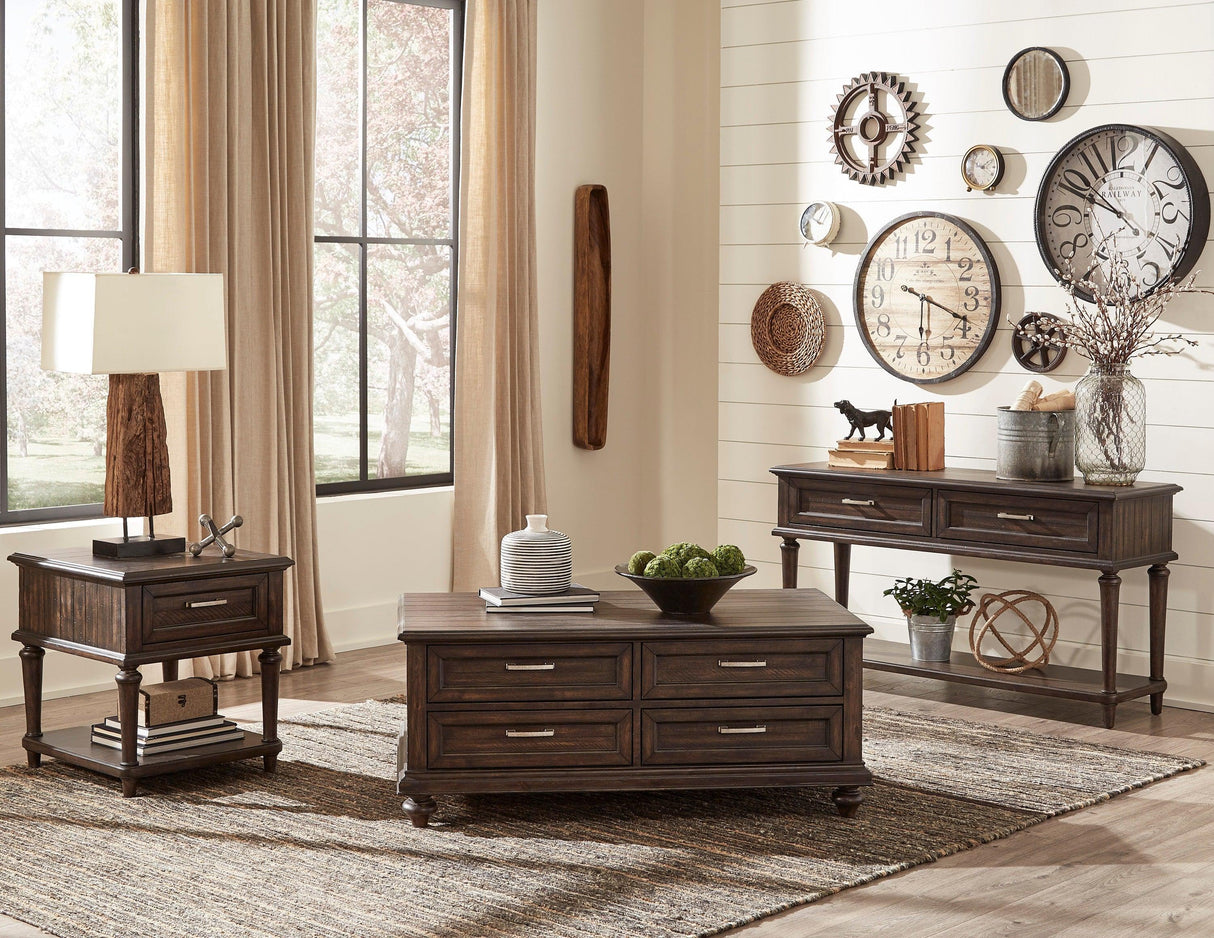 Cardano Driftwood Charcoal Sofa Table by Homelegance at Eve Furniture