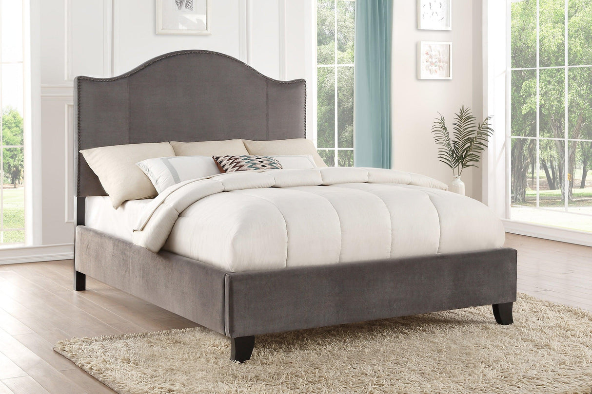 Carlow Gray Camelback Queen Bed by Homelegance at Eve Furniture