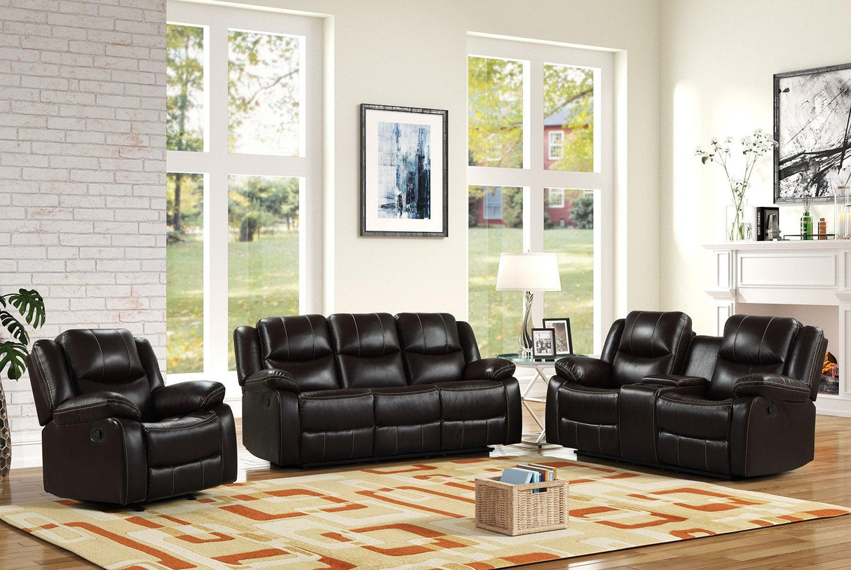 Carter 3-Piece Brown Reclining Living Room Set by Happy Homes at Eve Furniture